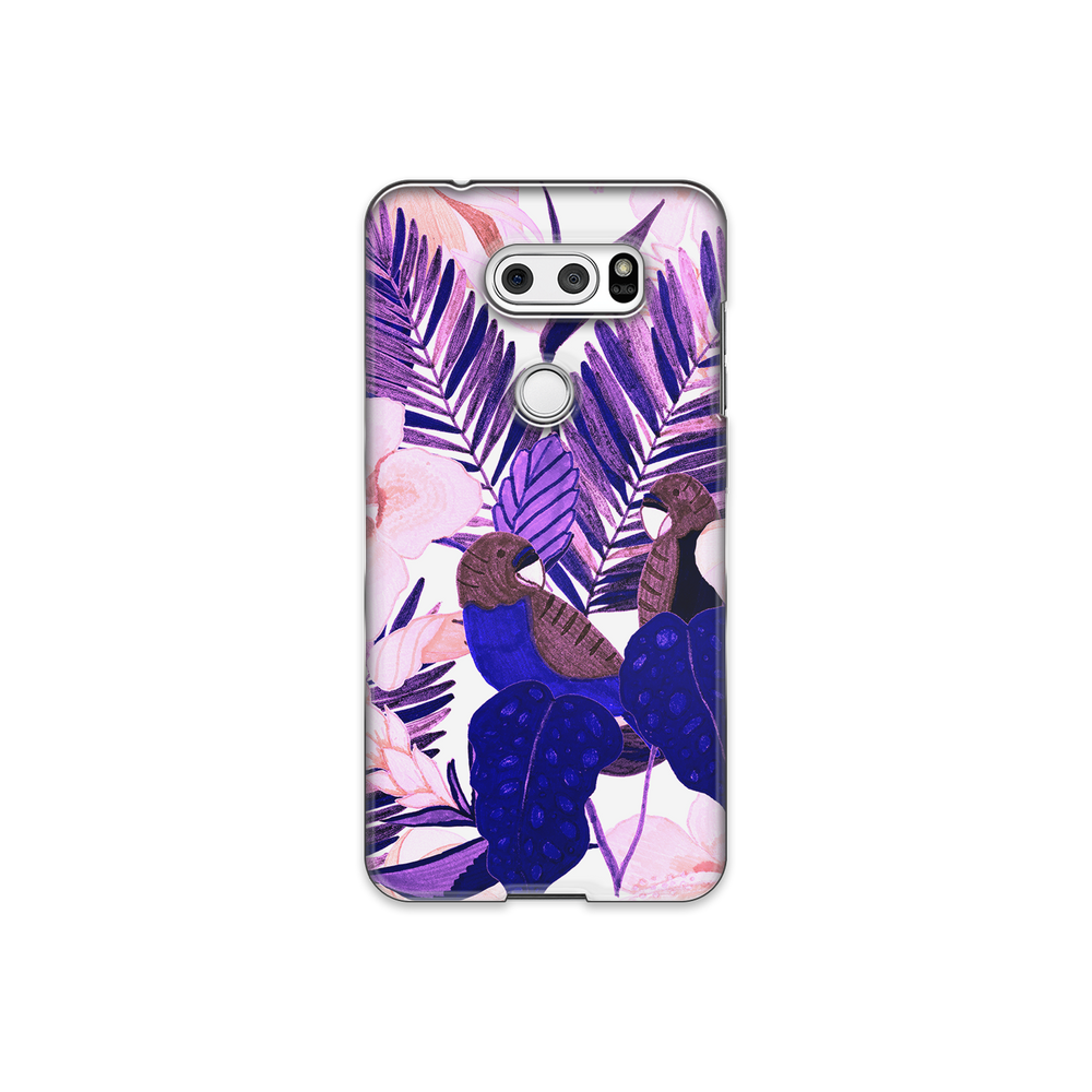 Purple and Pink Tropical Leaves LG V30 Phone Case