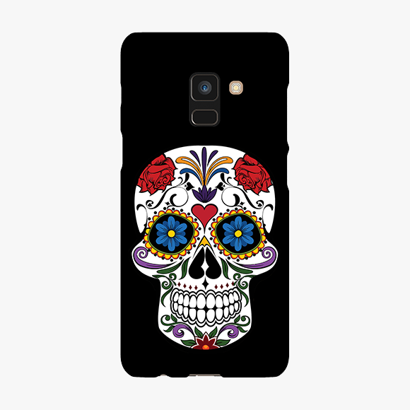 Blue and Red Design on Skull Samsung Galaxy A8 Phone Case