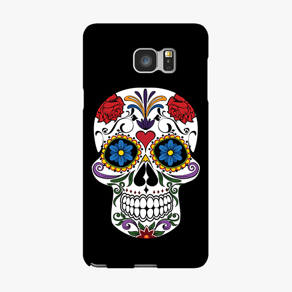 Blue and Red Design on Skull Samsung Galaxy Note 5 Phone Case