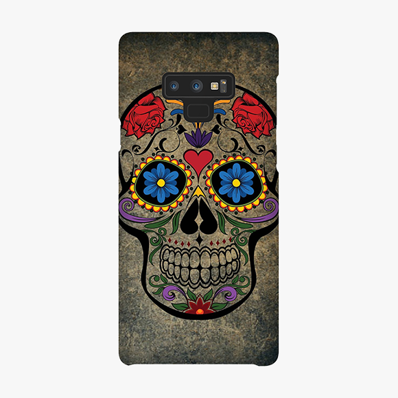 Artistic Design on Skull Samsung Galaxy Note 9 Phone Case