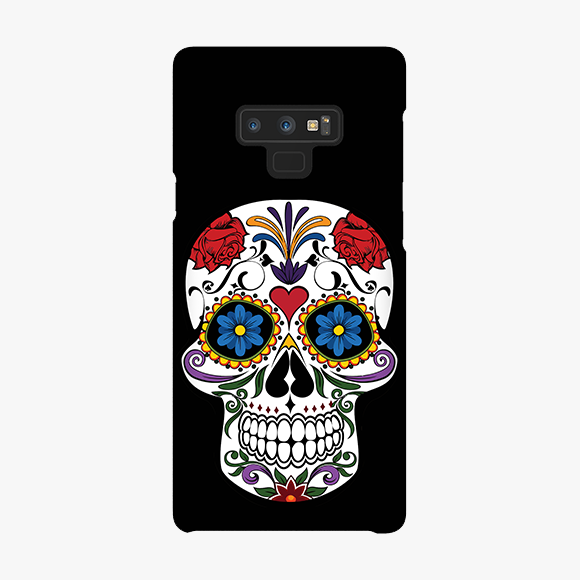 Blue and Red Design on Skull Samsung Galaxy Note 9 Phone Case
