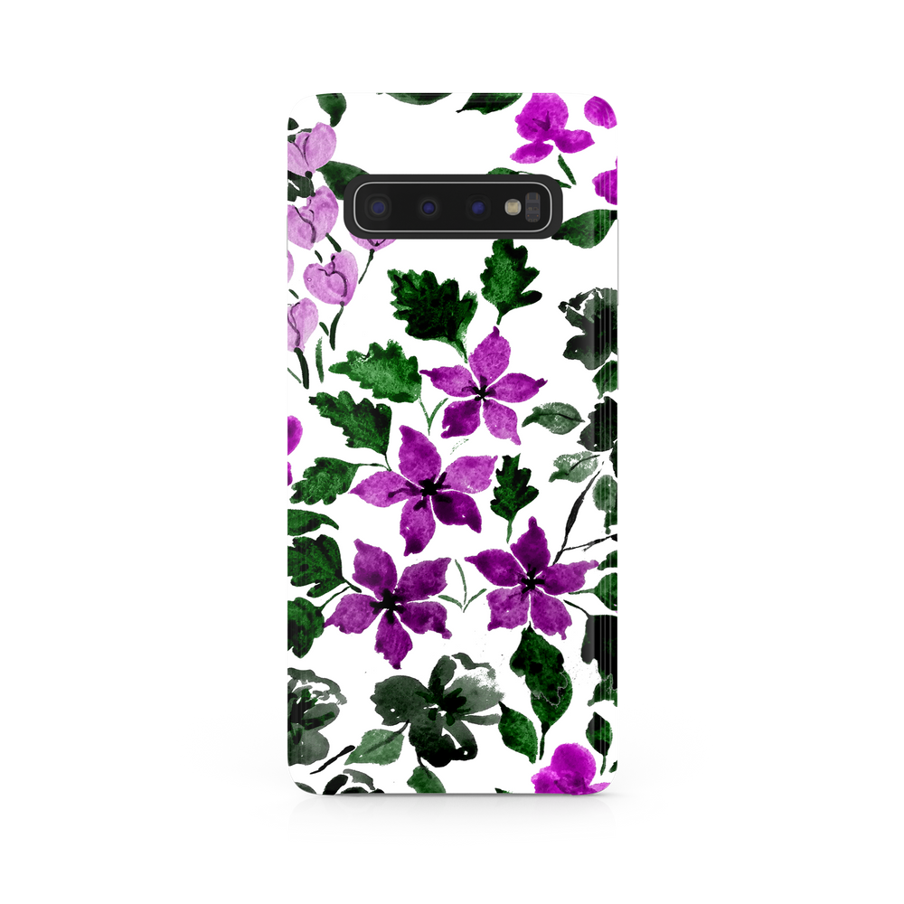 Purple Flower Art Samsung Galaxy S10 Plus Phone Case