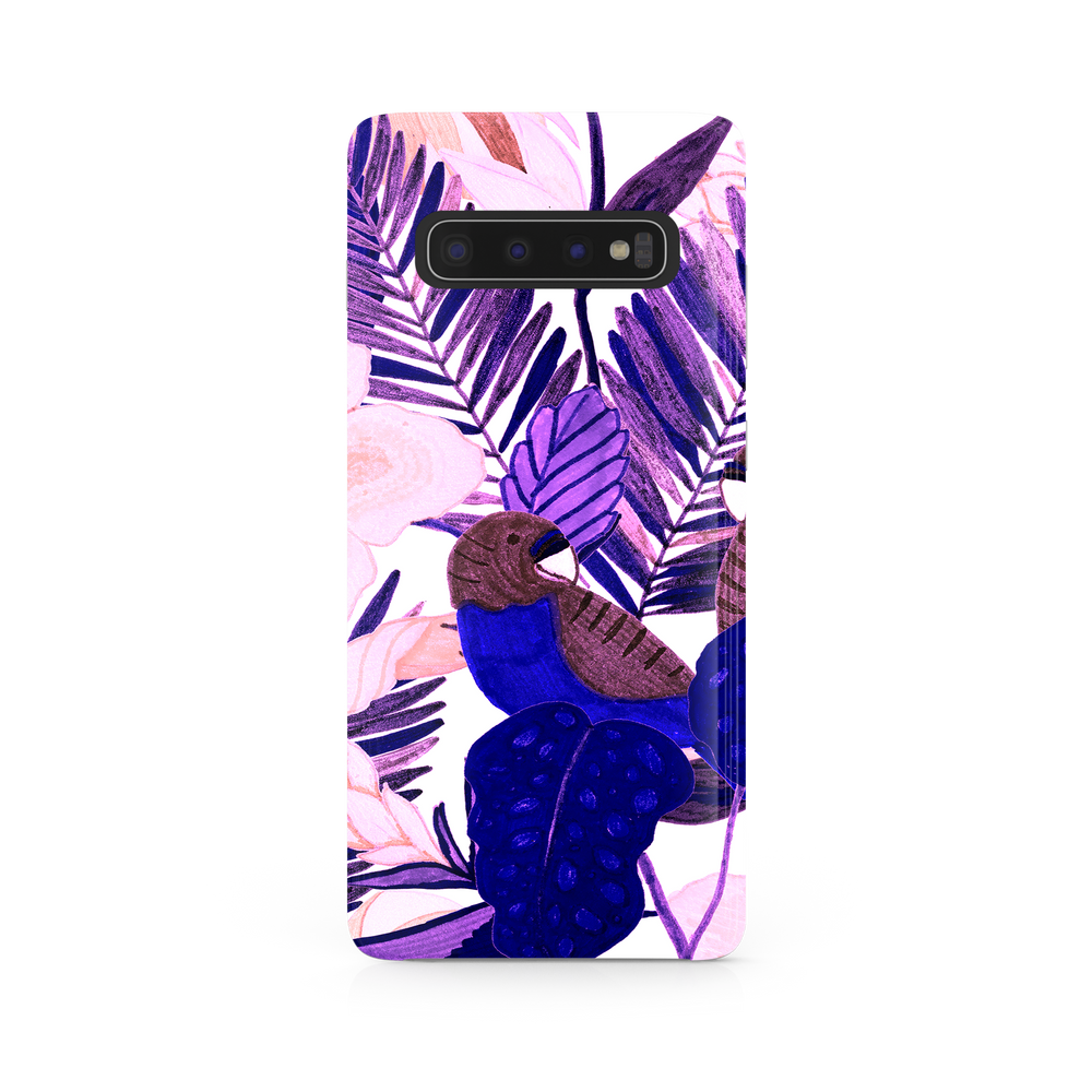 Purple and Pink Tropical Leaves Samsung Galaxy S10 Plus Phone Case