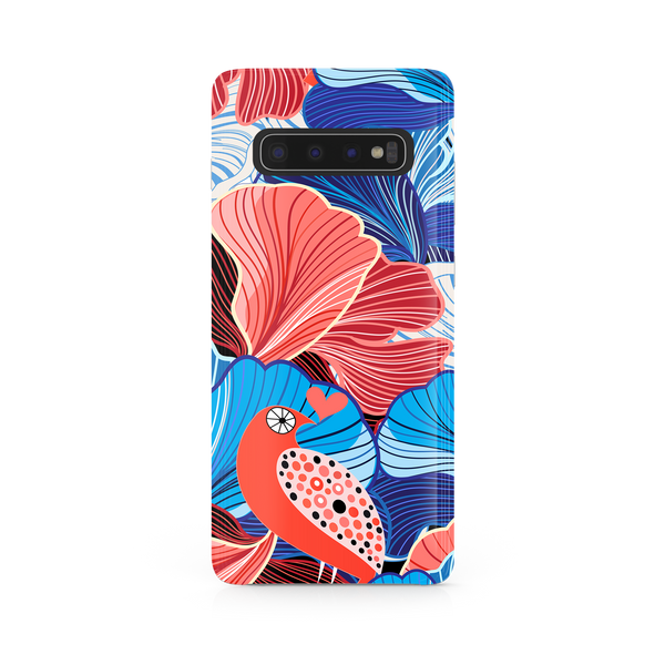 Blue and Red Floral Art Samsung Galaxy S10 Plus Phone Case