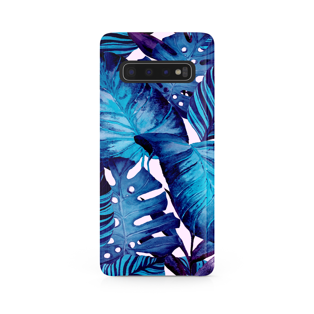 Blue Tropical Leaf Samsung Galaxy S10 Plus Phone Case