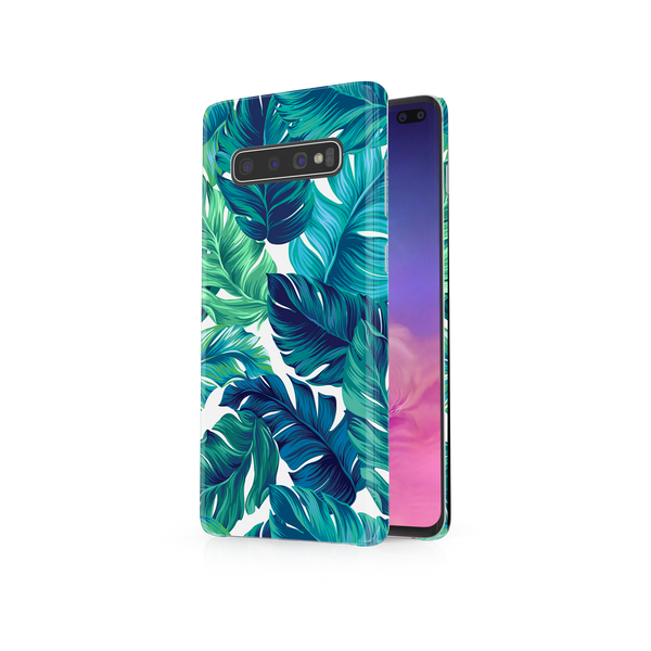 Green Tropical Leaves Samsung Galaxy S10 Plus Phone Case