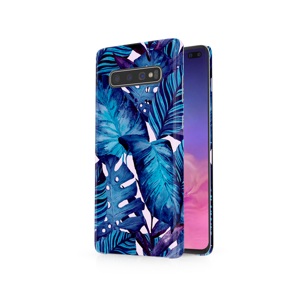 Blue Tropical Leaf Samsung Galaxy S10 Plus Phone Case