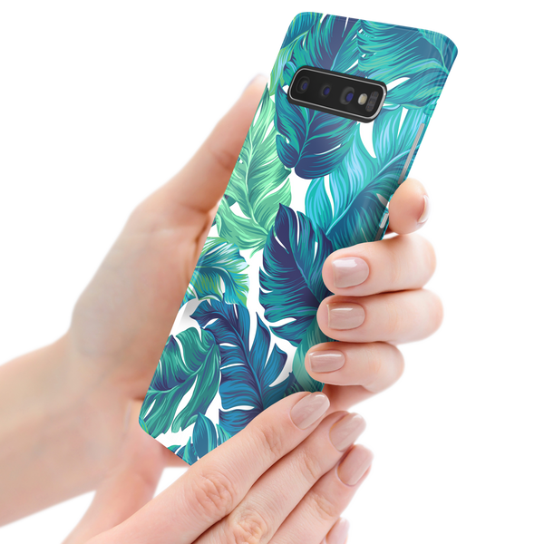 Green Tropical Leaves Samsung Galaxy S10 Plus Phone Case