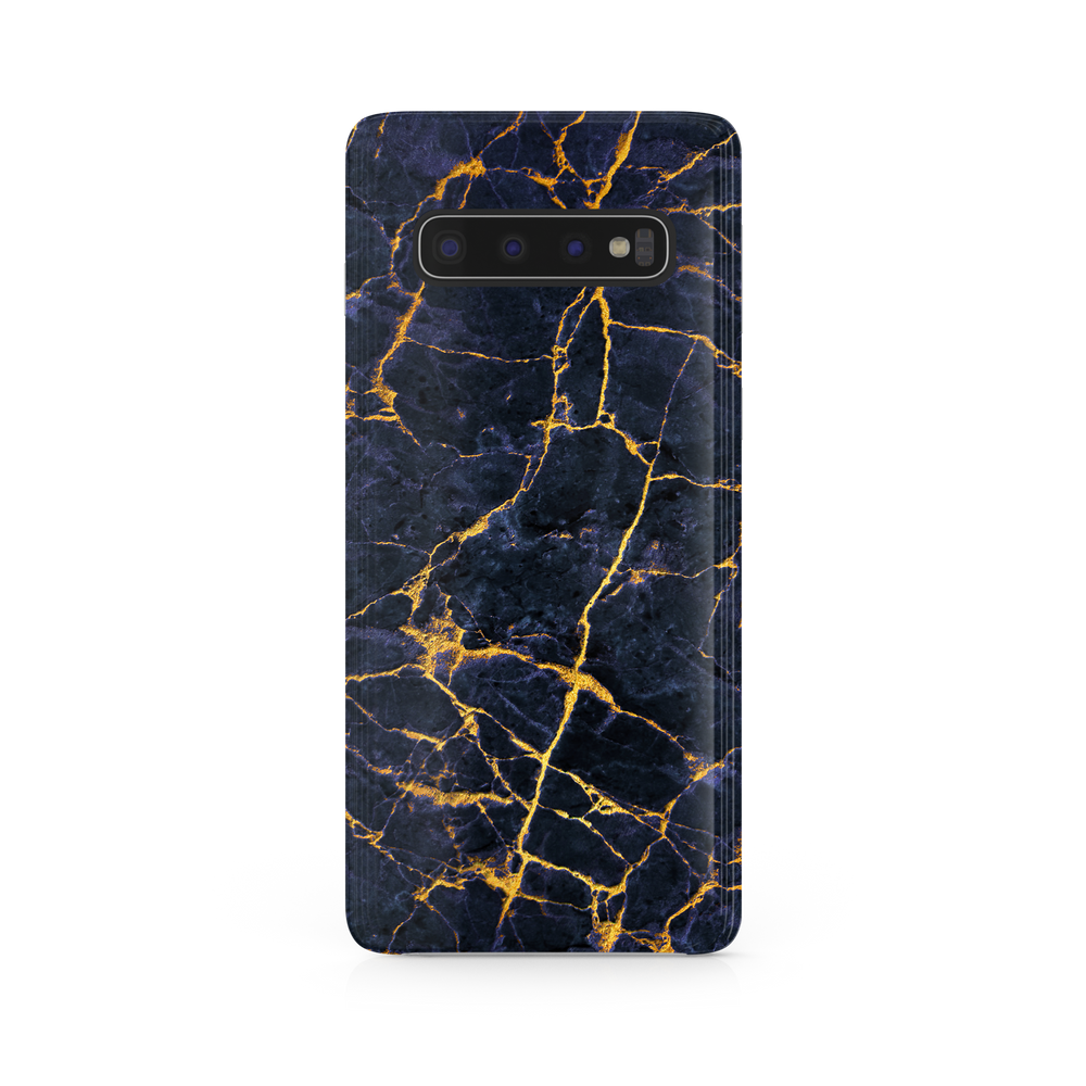 Granite Dark Blue & Gold Marble Samsung Galaxy S10 Phone Case