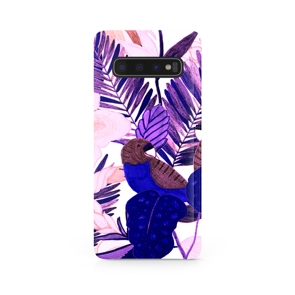 Purple and Pink Tropical Leaves Samsung Galaxy S10 Phone Case
