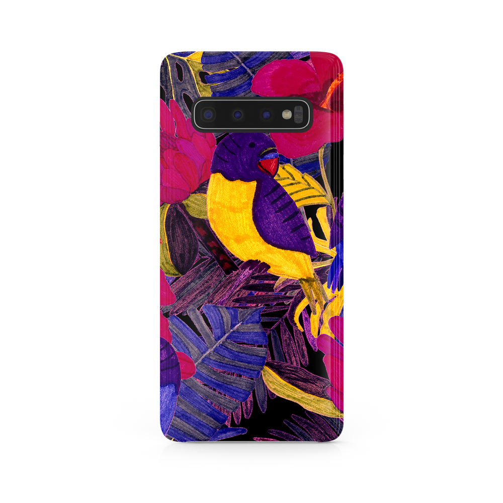 Painted Crimson Flower Samsung Galaxy S10 Phone Case