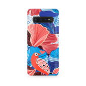Blue and Red Floral Art Samsung Galaxy S10 Phone Case