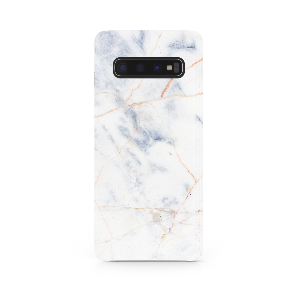Thin White & Grey Marble Samsung Galaxy S10 Phone Case