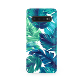 Green Tropical Leaves Samsung Galaxy S10 Phone Case
