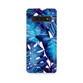 Blue Tropical Leaf Samsung Galaxy S10 Phone Case