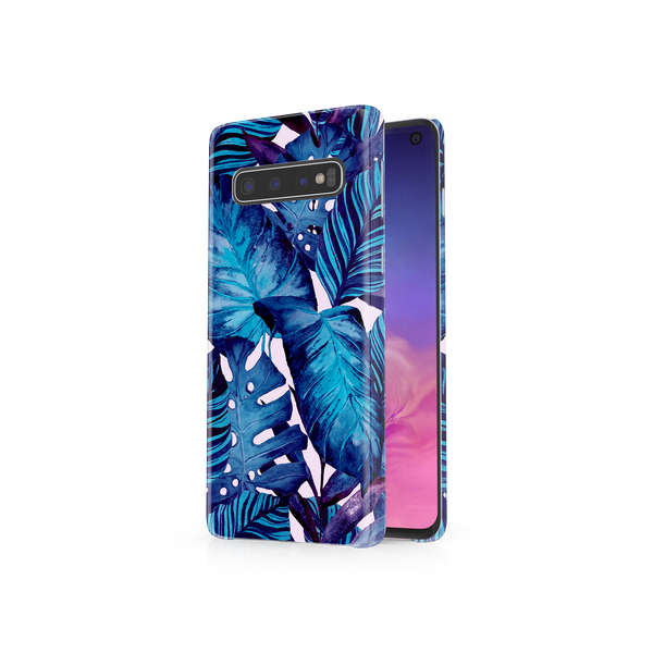 Blue Tropical Leaf Samsung Galaxy S10 Phone Case
