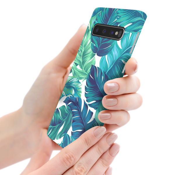 Green Tropical Leaves Samsung Galaxy S10 Phone Case