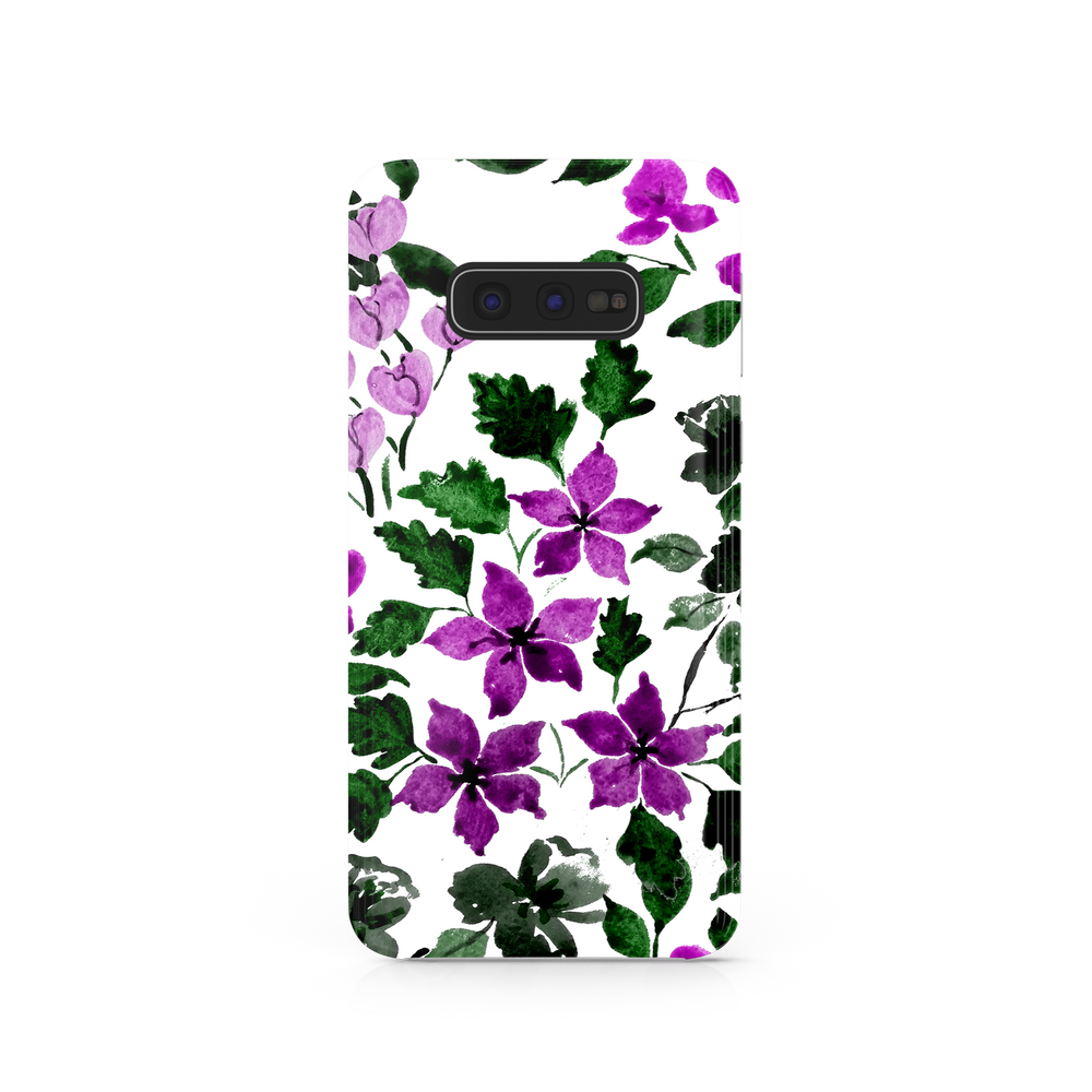 Purple Flower Art Samsung Galaxy S10e Phone Case