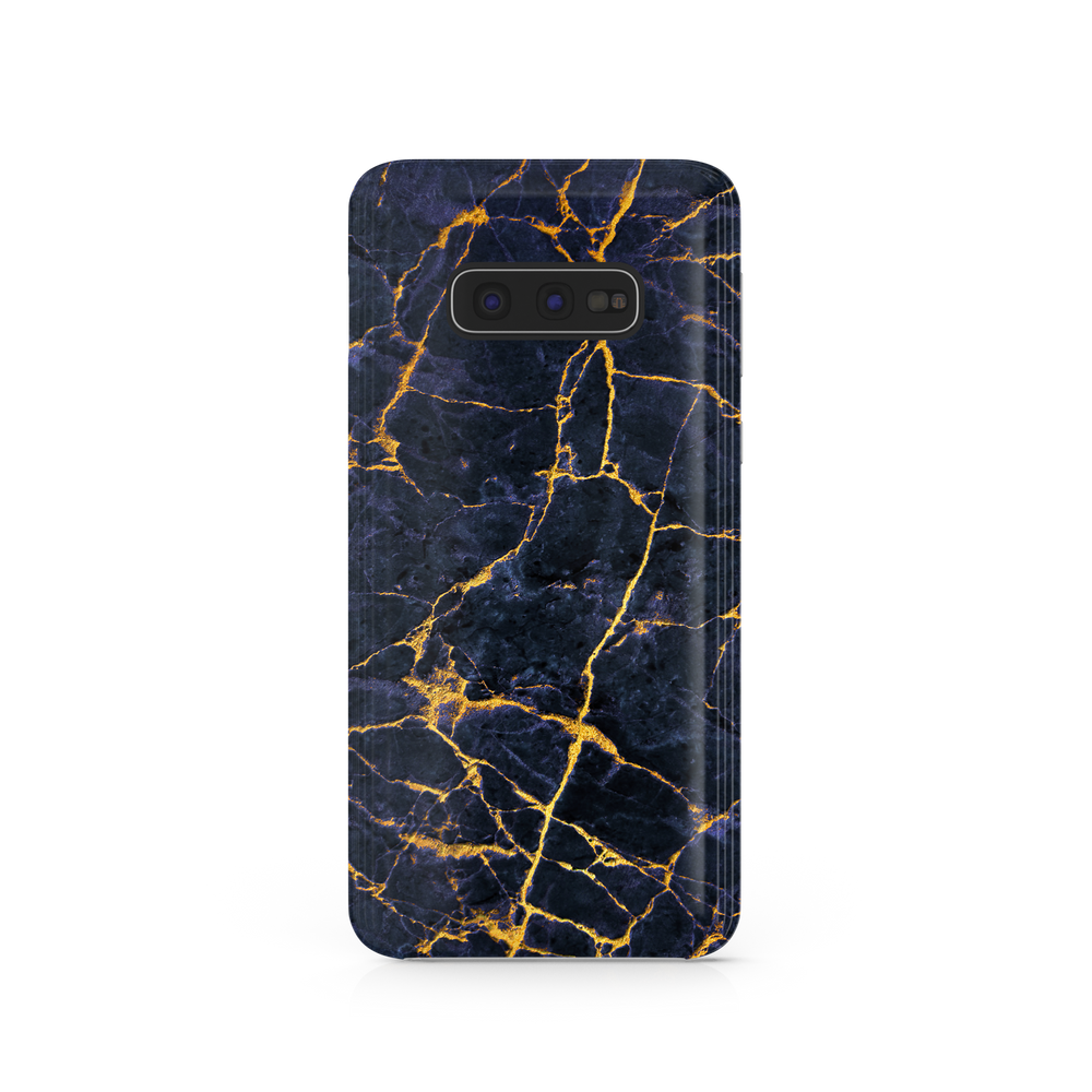 Granite Dark Blue & Gold Marble Samsung Galaxy S10e Phone Case