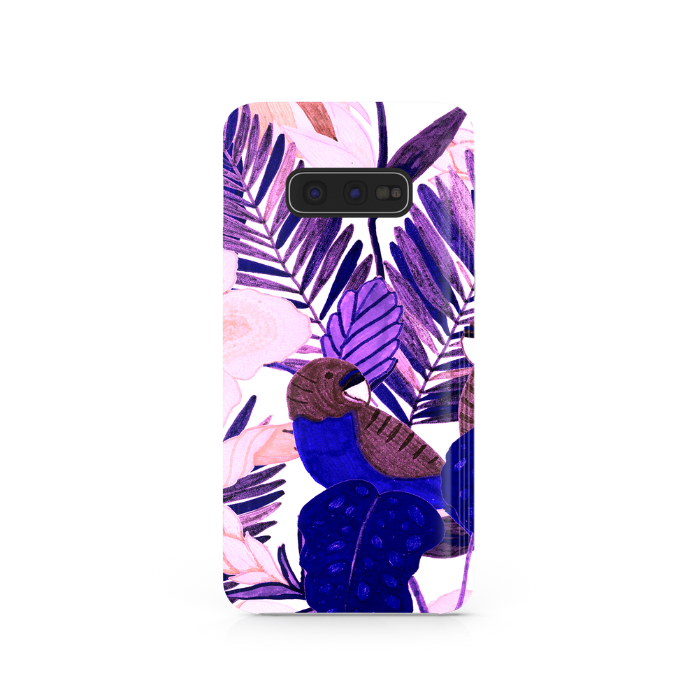 Purple and Pink Tropical Leaves Samsung Galaxy S10e Phone Case