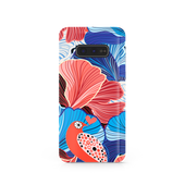 Blue and Red Floral Art Samsung Galaxy S10e Phone Case