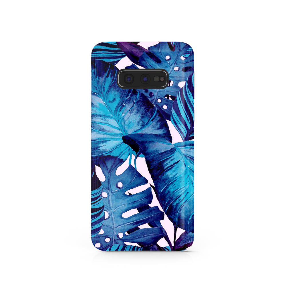 Blue Tropical Leaf Samsung Galaxy S10e Phone Case