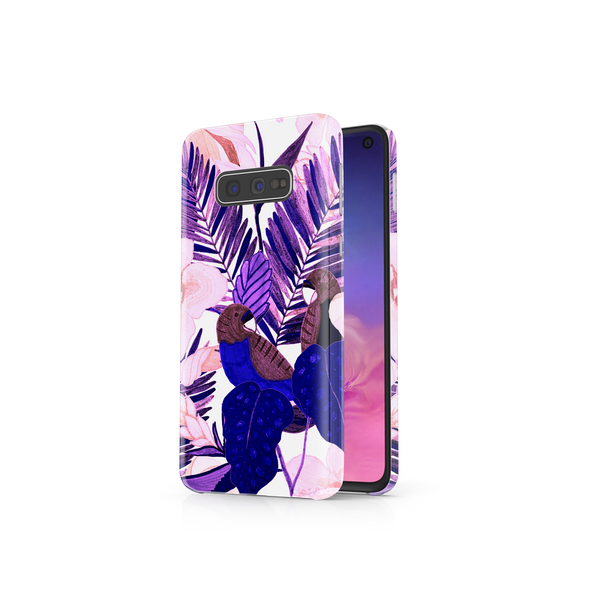 Purple and Pink Tropical Leaves Samsung Galaxy S10e Phone Case