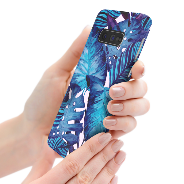 Blue Tropical Leaf Samsung Galaxy S10e Phone Case