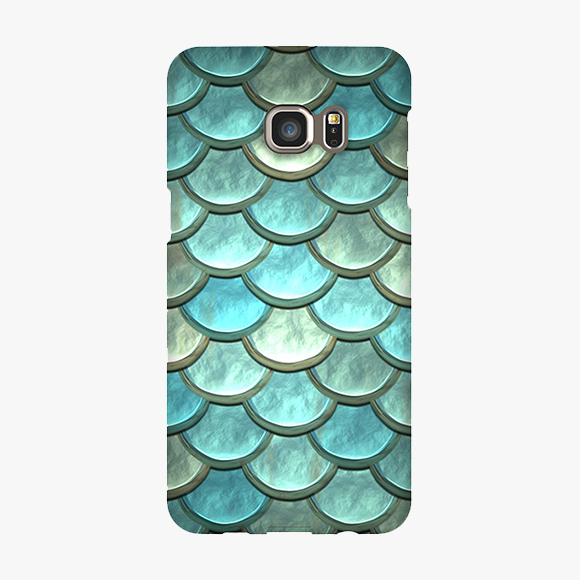Blue Colored scales pattern Samsung Galaxy S6 Edge Plus Phone Case