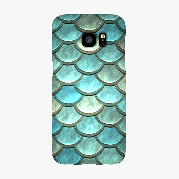 Blue Colored scales pattern Samsung Galaxy S7 Edge Phone Case