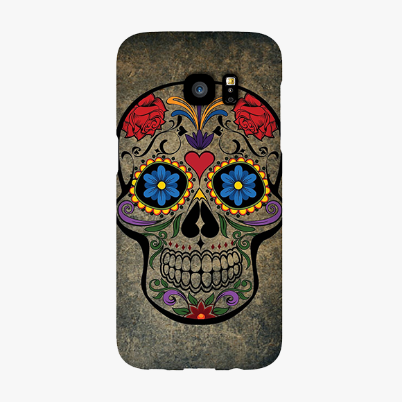 Artistic Design on Skull Samsung Galaxy S7 Edge Phone Case