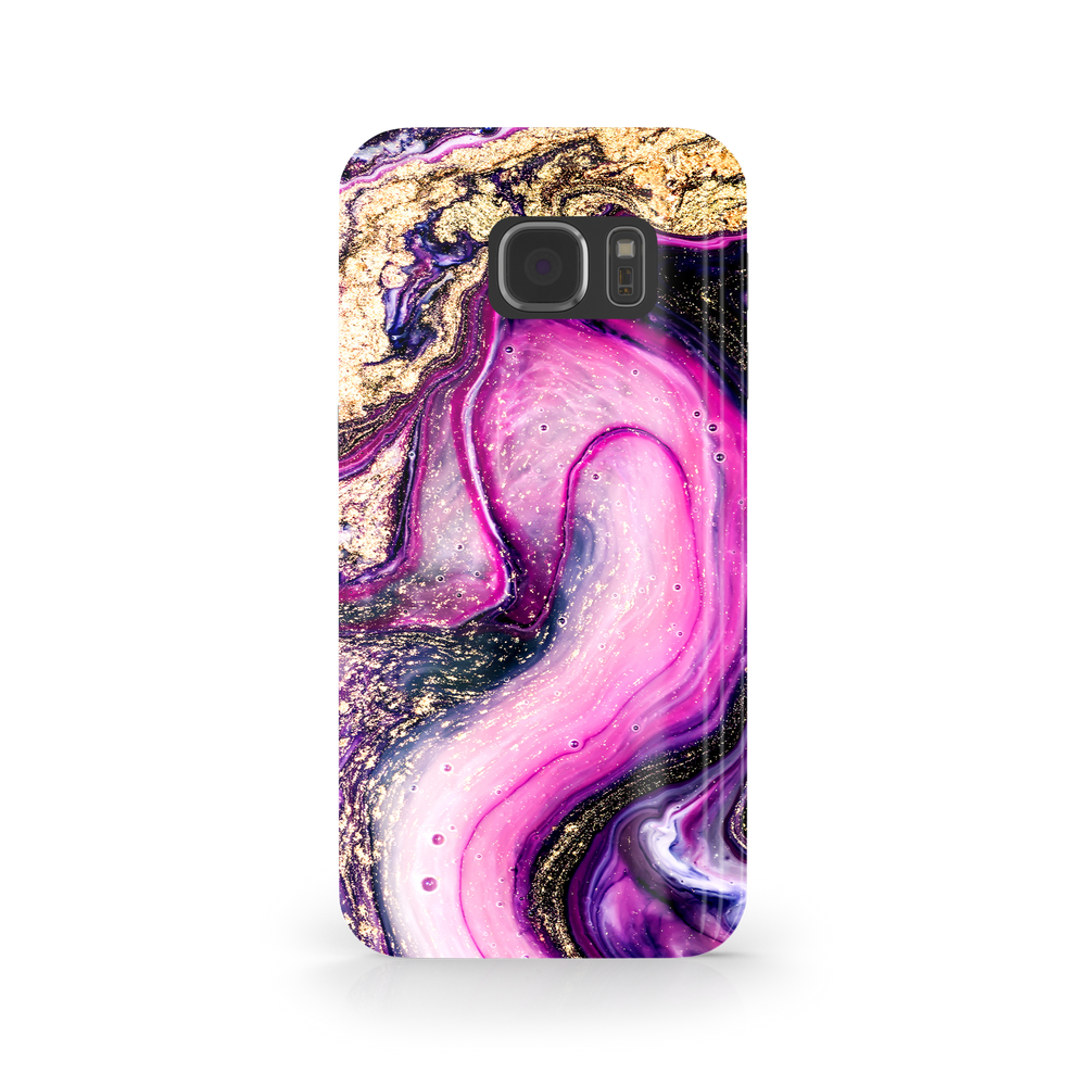 Purple & Gold Marble Samsung Galaxy S7 Edge Phone Case