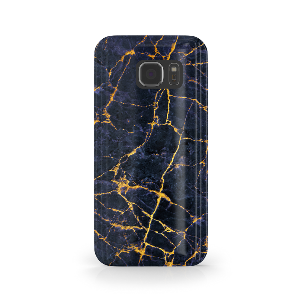 Granite Dark Blue & Gold Marble Samsung Galaxy S7 Edge Phone Case