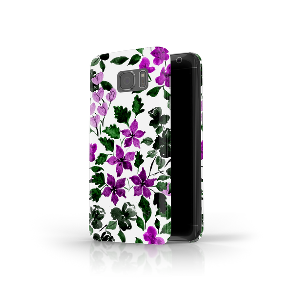 Purple Flower Art Samsung Galaxy S7 Edge Phone Case