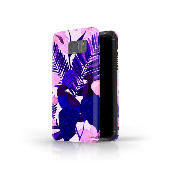 Purple Palm Leaf Samsung Galaxy S7 Edge Phone Case