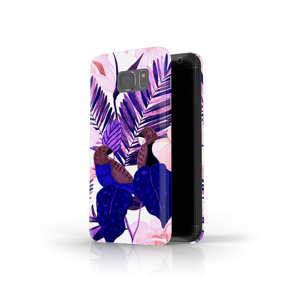Purple and Pink Tropical Leaves Samsung Galaxy S7 Edge Phone Case
