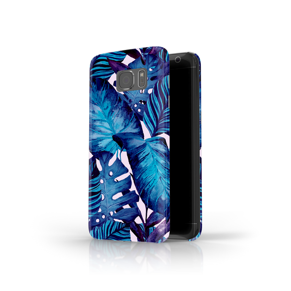 Blue Tropical Leaf Samsung Galaxy S7 Edge Phone Case