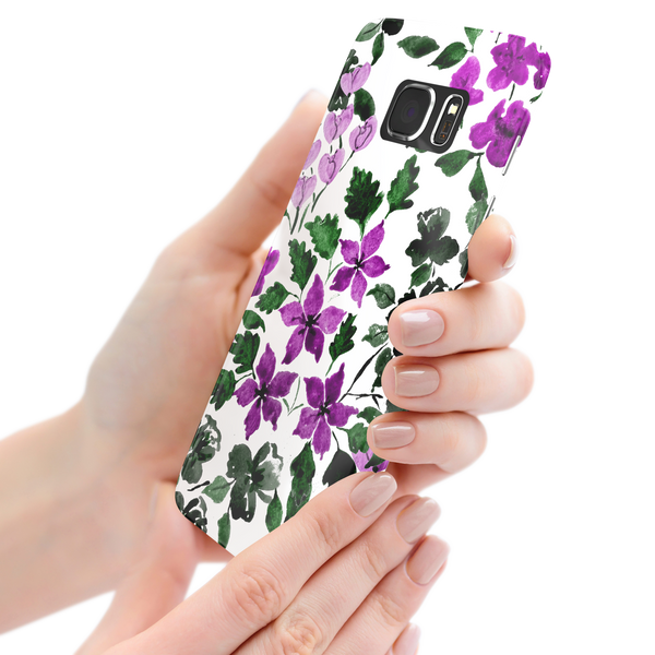 Purple Flower Art Samsung Galaxy S7 Edge Phone Case