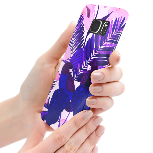 Purple Palm Leaf Samsung Galaxy S7 Edge Phone Case