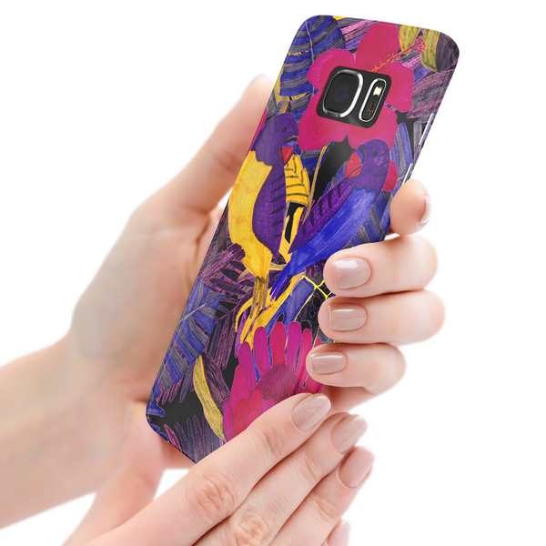 Painted Crimson Flower Samsung Galaxy S7 Edge Phone Case
