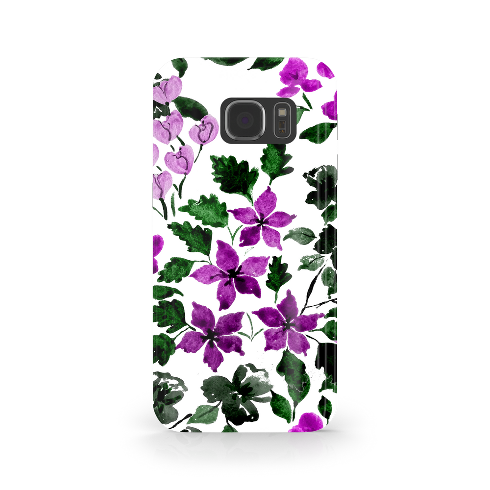 Purple Flower Art Samsung Galaxy S7 Phone Case