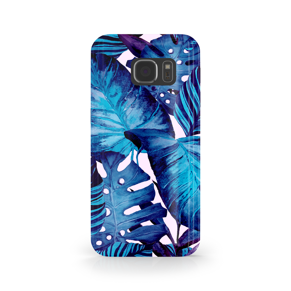Blue Tropical Leaf Samsung Galaxy S7 Phone Case