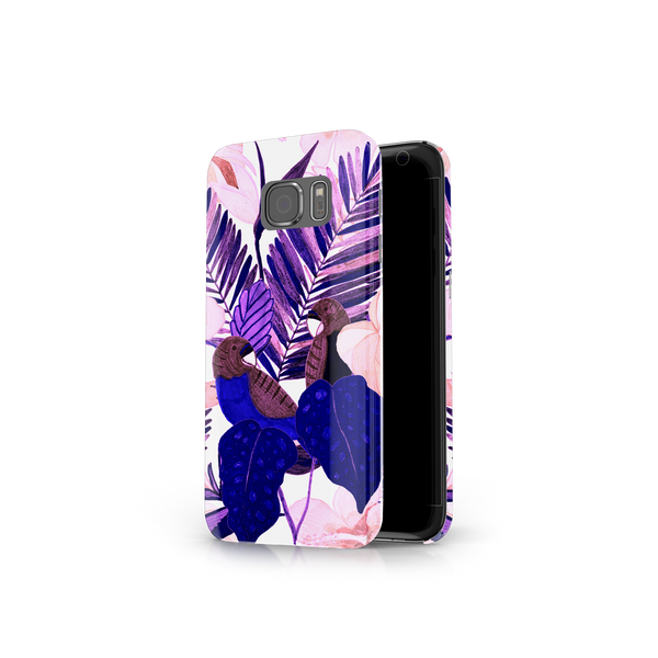 Purple and Pink Tropical Leaves Samsung Galaxy S7 Phone Case