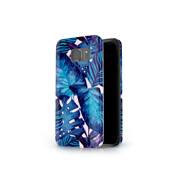 Blue Tropical Leaf Samsung Galaxy S7 Phone Case