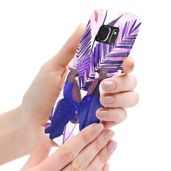 Purple and Pink Tropical Leaves Samsung Galaxy S7 Phone Case