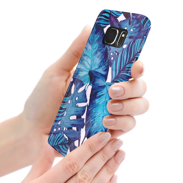 Blue Tropical Leaf Samsung Galaxy S7 Phone Case