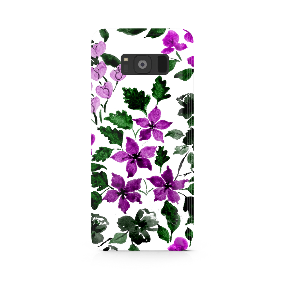 Purple Flower Art Samsung Galaxy S8 Plus Phone Case