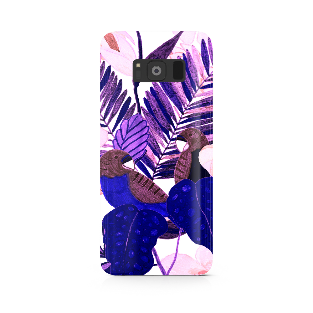 Purple and Pink Tropical Leaves Samsung Galaxy S8 Phone Case
