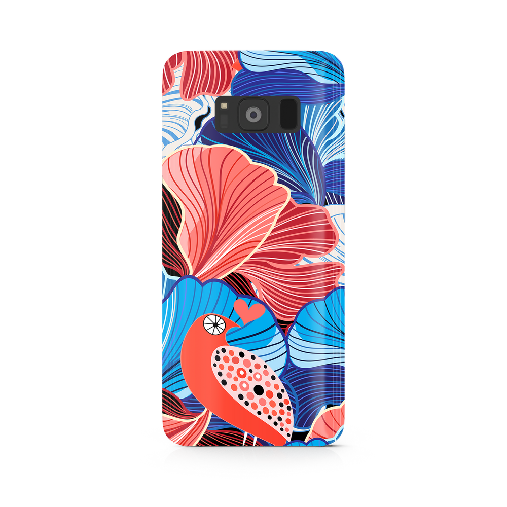 Blue and Red Floral Art Samsung Galaxy S8 Plus Phone Case