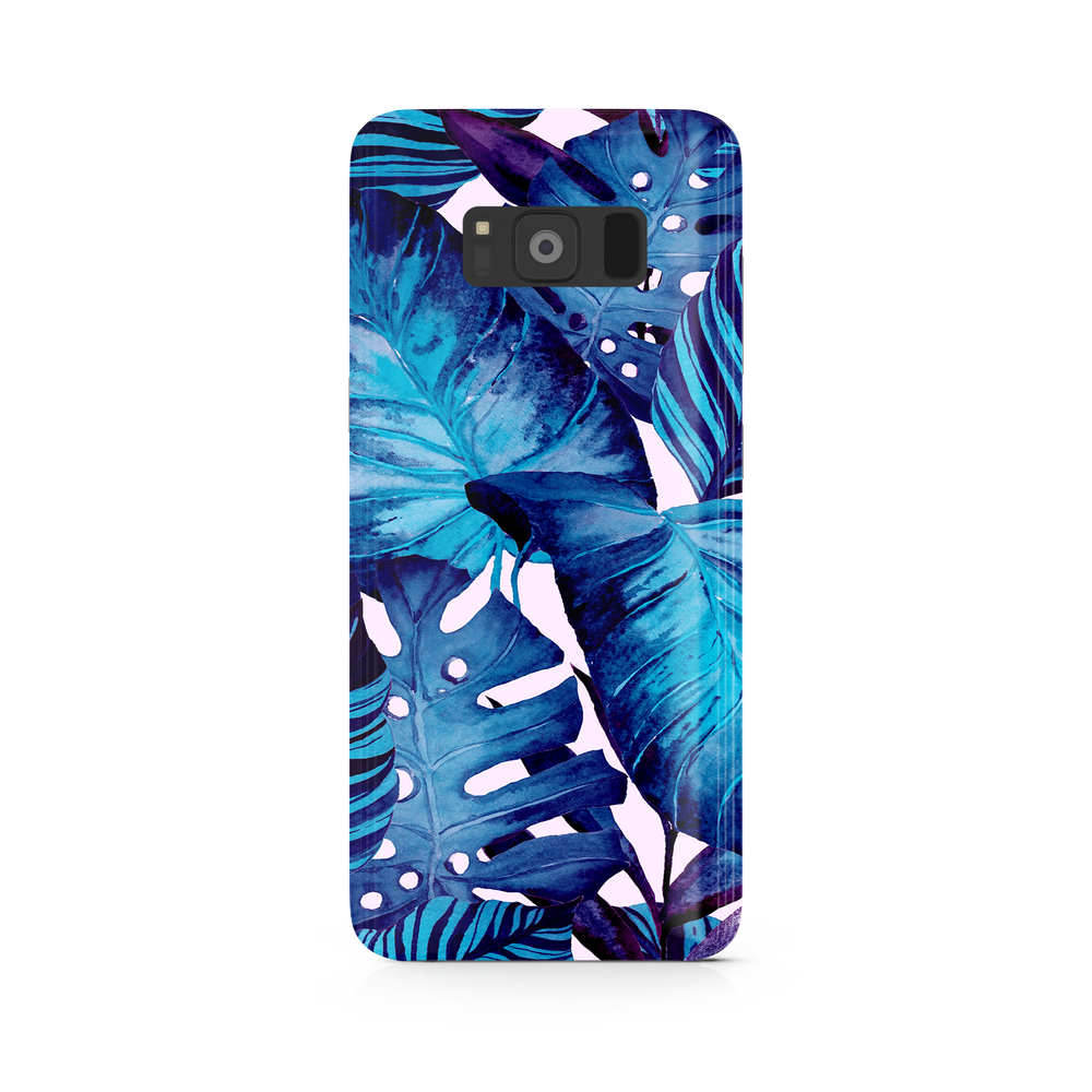 Blue Tropical Leaf Samsung Galaxy S8 Plus Phone Case